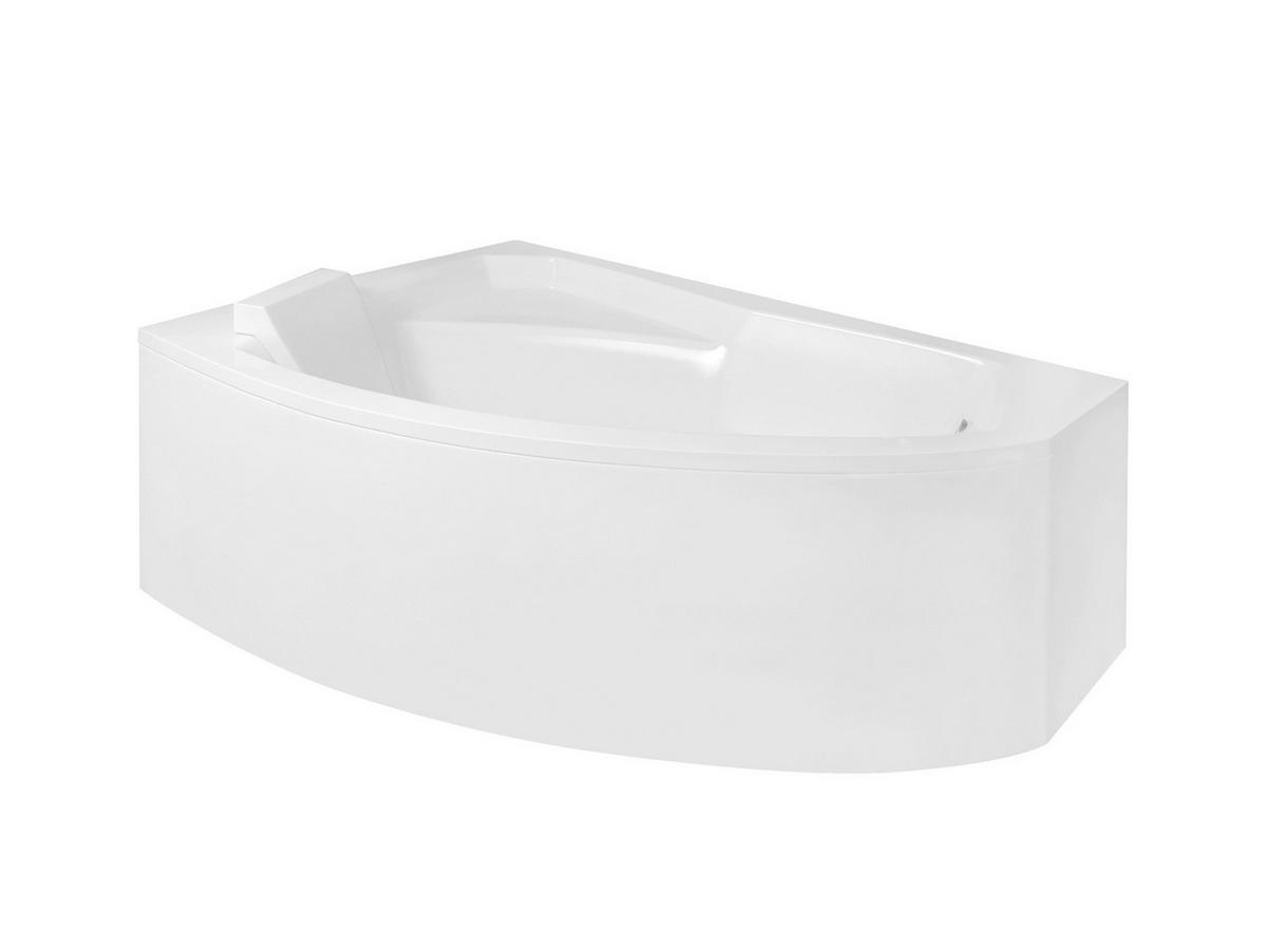 BADEWANNE Eckwanne RIMA 130/85 Links mit Schürze Ablauf Füße - Weiß, Kunststoff (85/58.5/130cm) - bad land