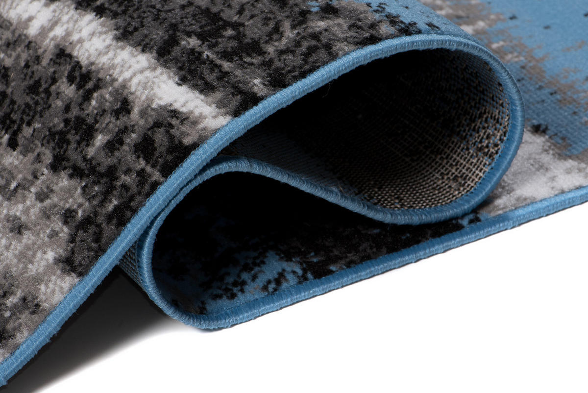 TEPPICH MAYA Blau Meliert Streifen Verwischt 180/250 cm - Blau, Textil (180/250cm) - Tapiso