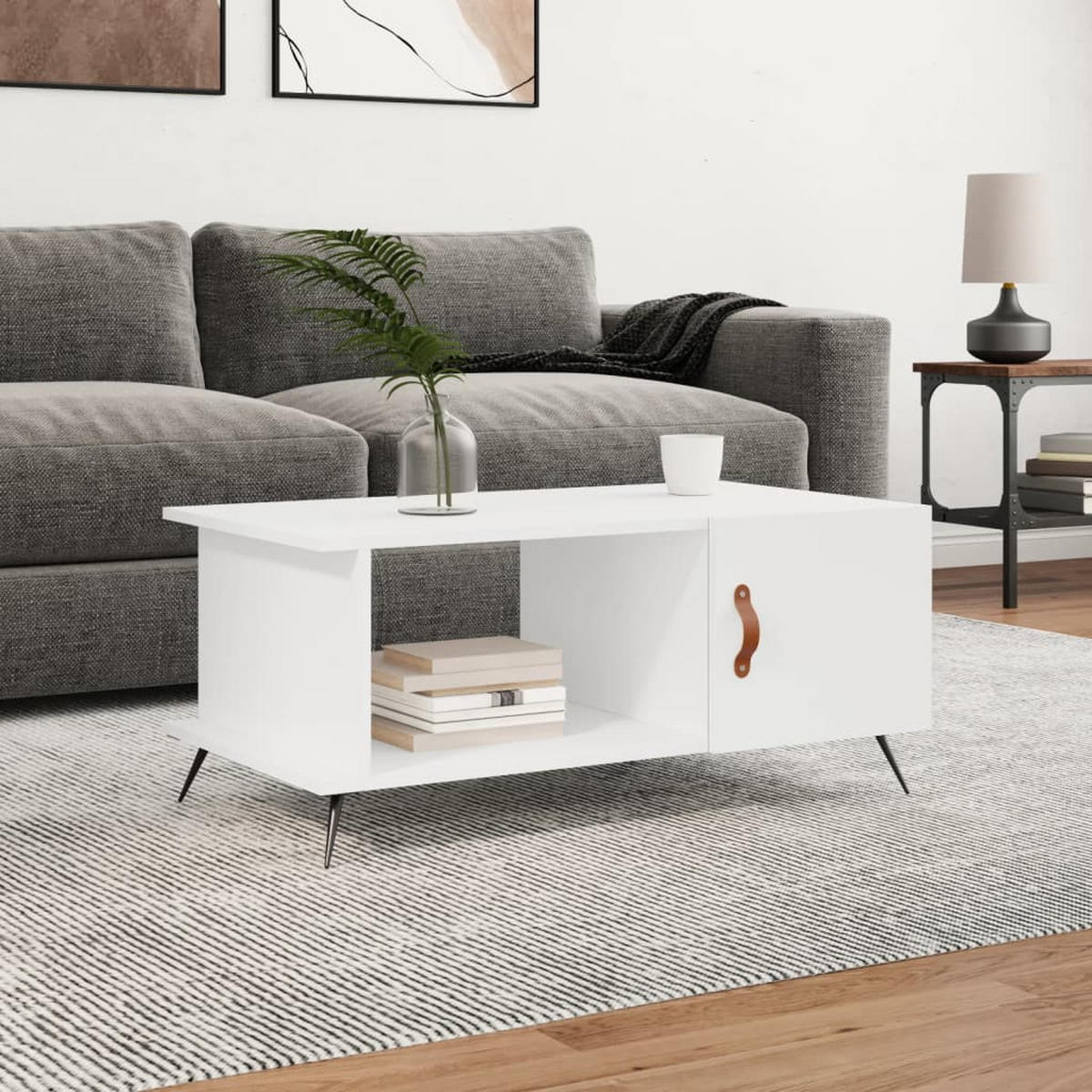 COUCHTISCH Weiß 90x50x40 cm Holzwerkstoff - Weiß, Holzwerkstoff (90/50/40cm) - furnicato