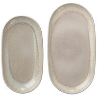 SERVIERPLATTEN-SET Perlemor Sand beige 2er Set - Beige, Keramik (1/1/1cm) - like.Villeroy & Boch