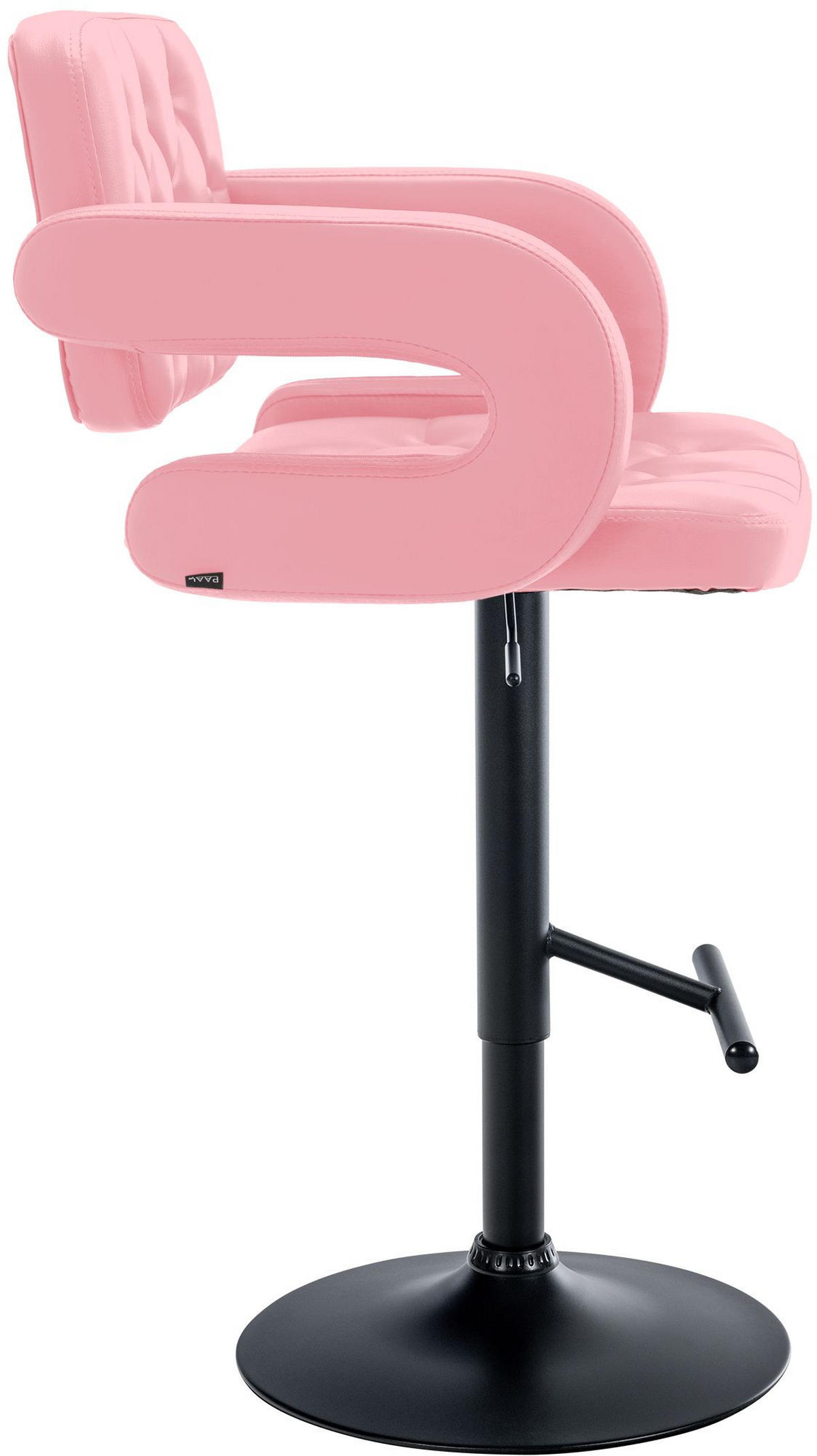 BARHOCKER Lederlook pink - Pink/Schwarz, Textil/Metall (62/103/55cm) - CLP