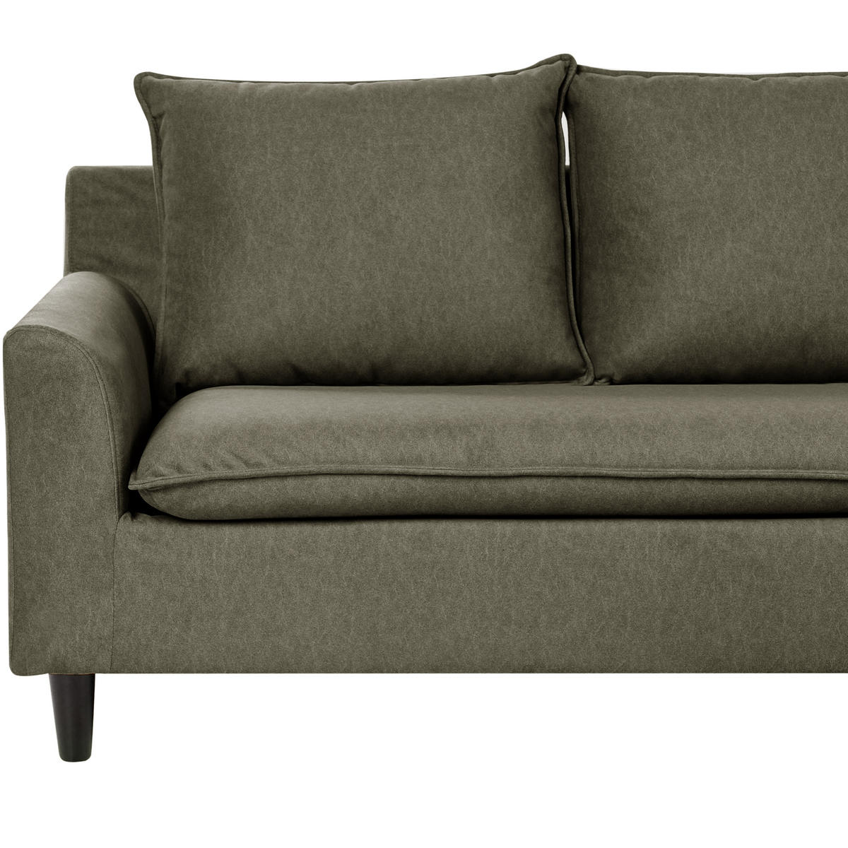 ROHOVÁ POHOVKA 3-místná Sametová látka Tmavě zelená levostranná Elvenes - zelená barva/hnědá, textil (206/140cm) - Beliani
