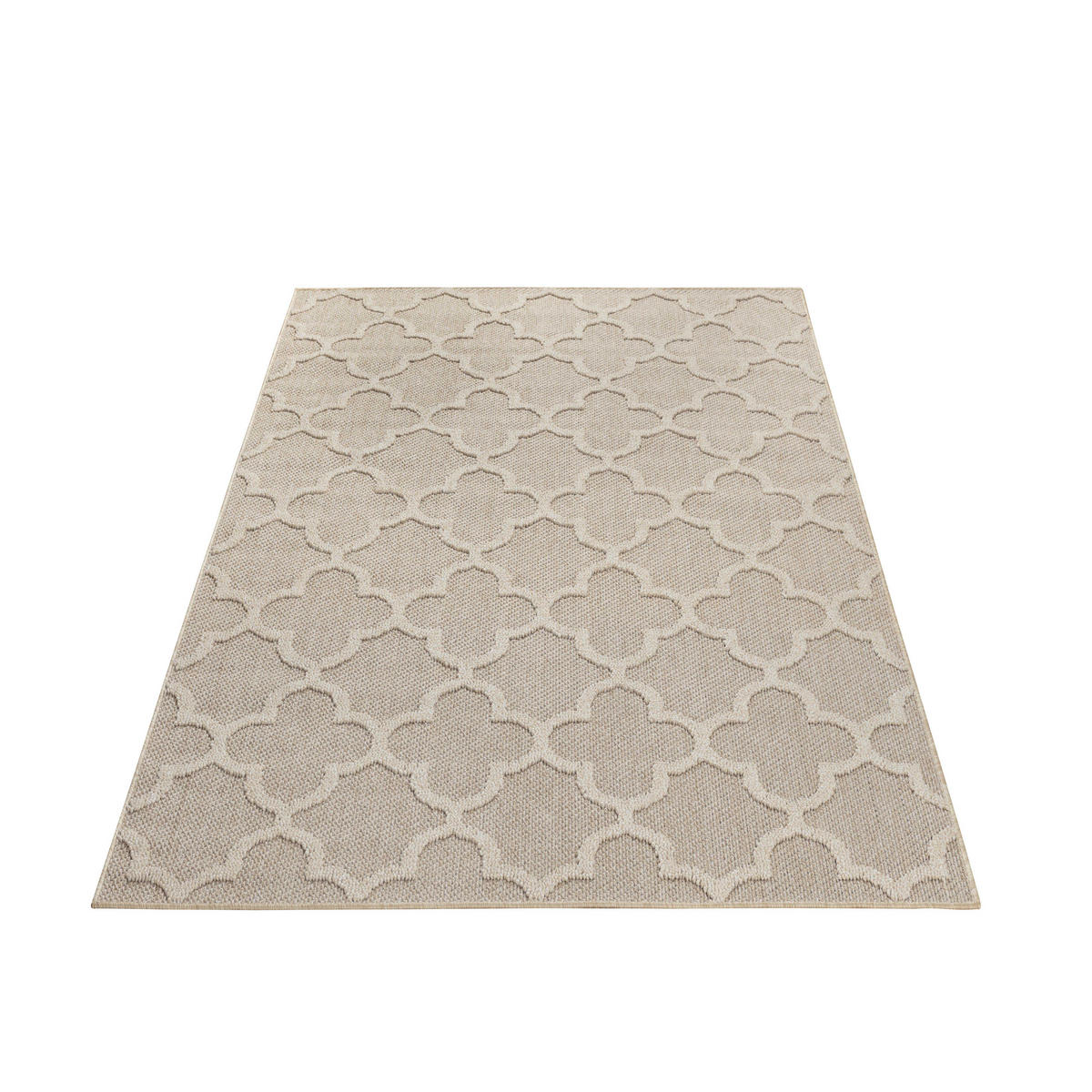 TEPPICH Outdoor Flachgewebe Skandi-Muster Polypropylen Balkon Beige Läufer 80x150 - Beige, Textil (80/150cm) - KADIMA DESIGN