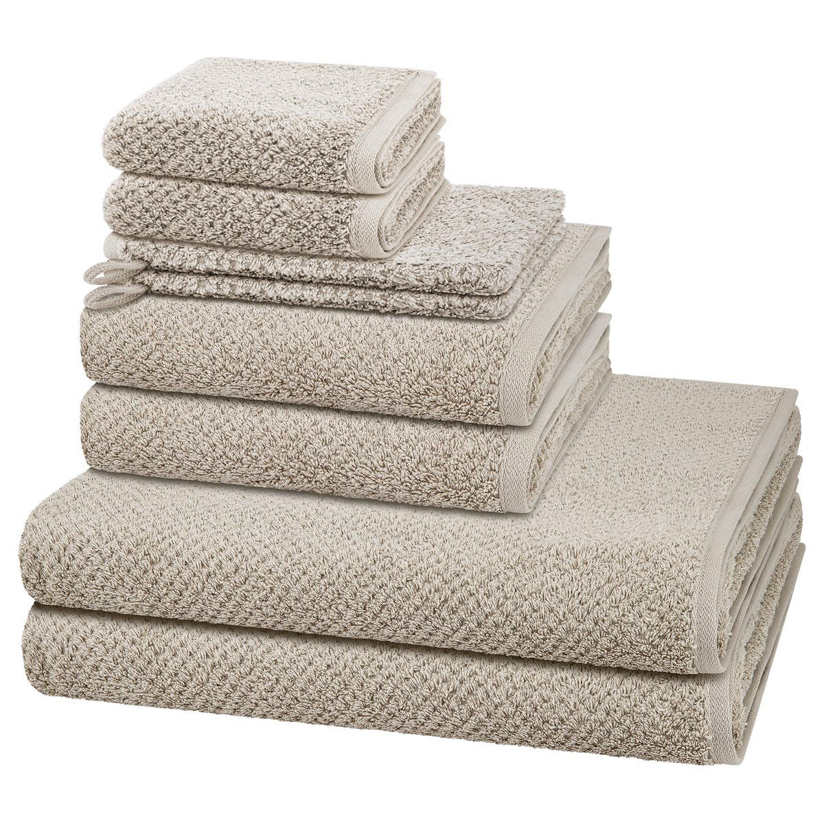 FROTTIERSET Pure 8-teilig - Hellgrau, Textil (50/100cm) - Cawö