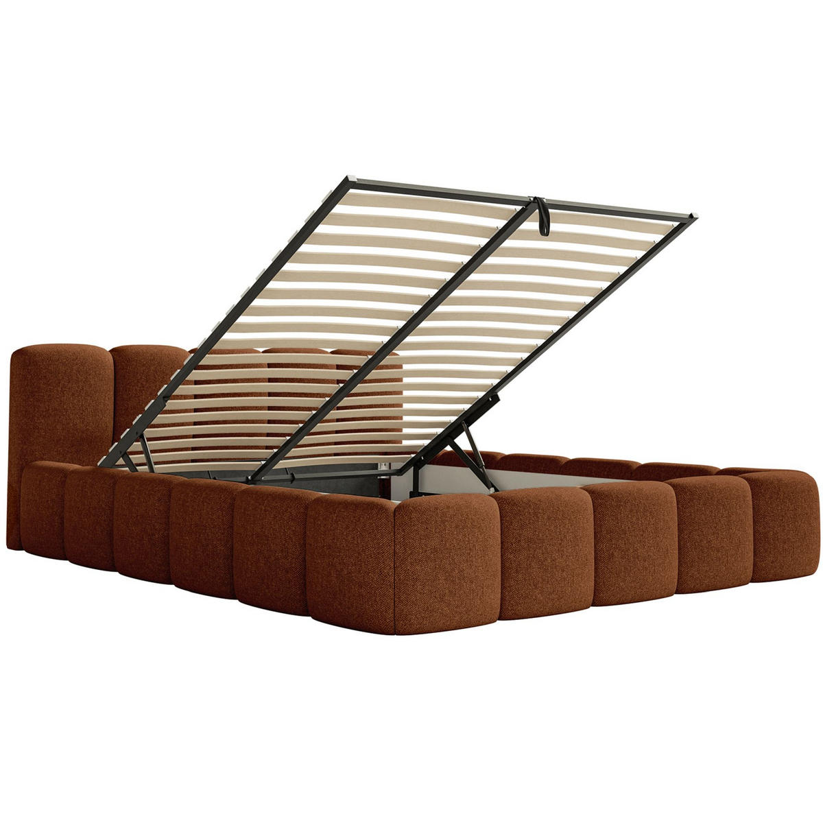 POLSTERBETT Cloudy Low Kupfer 200x200 cm - Kupferfarben, Kunststoff/Textil (200/200cm) - Selsey