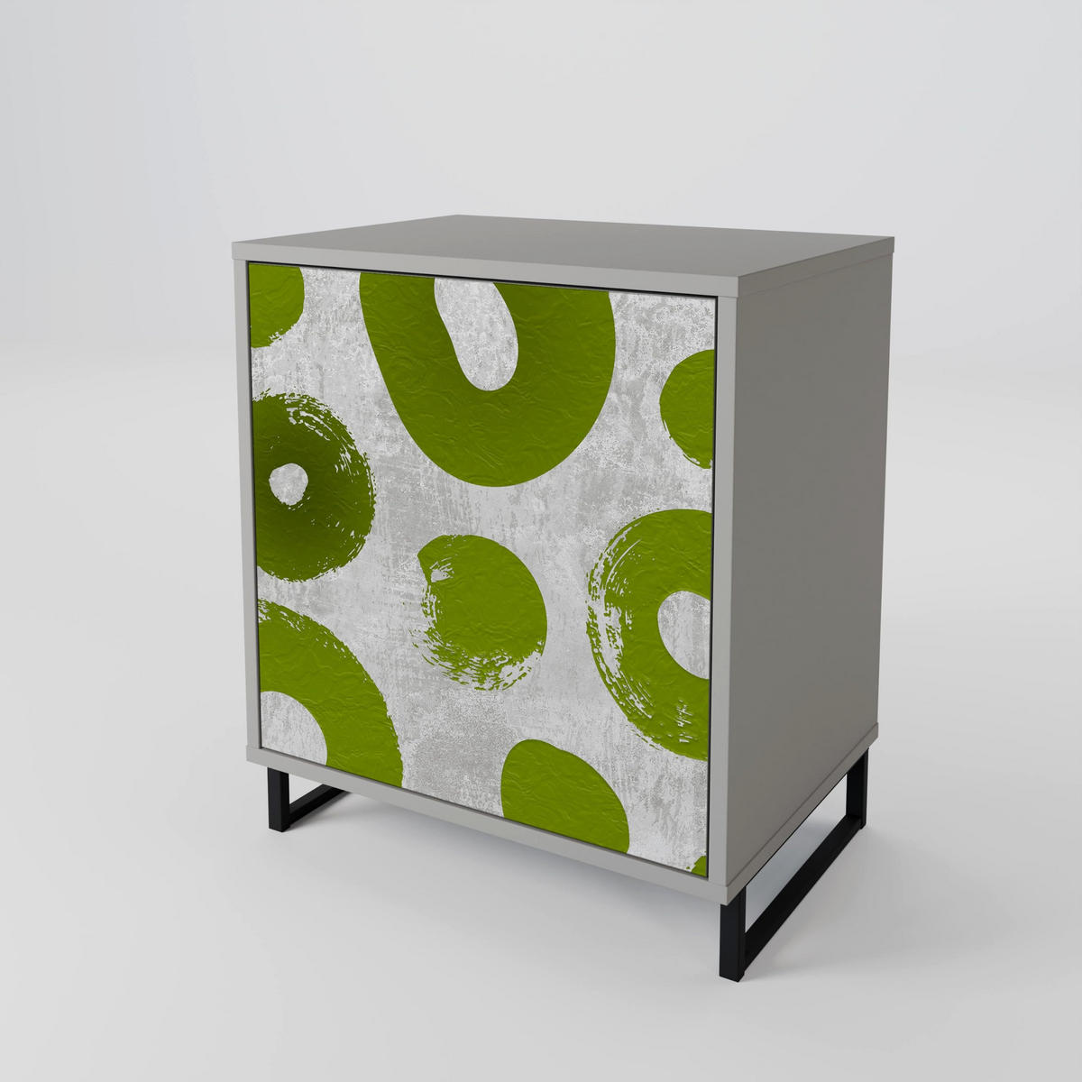 SIDEBOARD GREEN RHAPSODY, Grau, 57,5x42x57,5 cm, Ohne Füße - Multicolor/Grau, Holzwerkstoff (57.5/57.5/42cm) - SpaceRebels