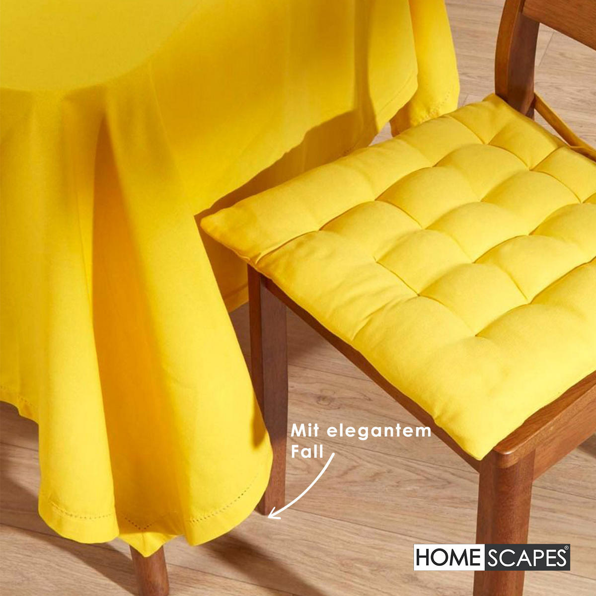 TISCHDECKE gelb 137/178 cm, 100% Baumwolle - Gelb, Textil (137/178cm) - Homescapes