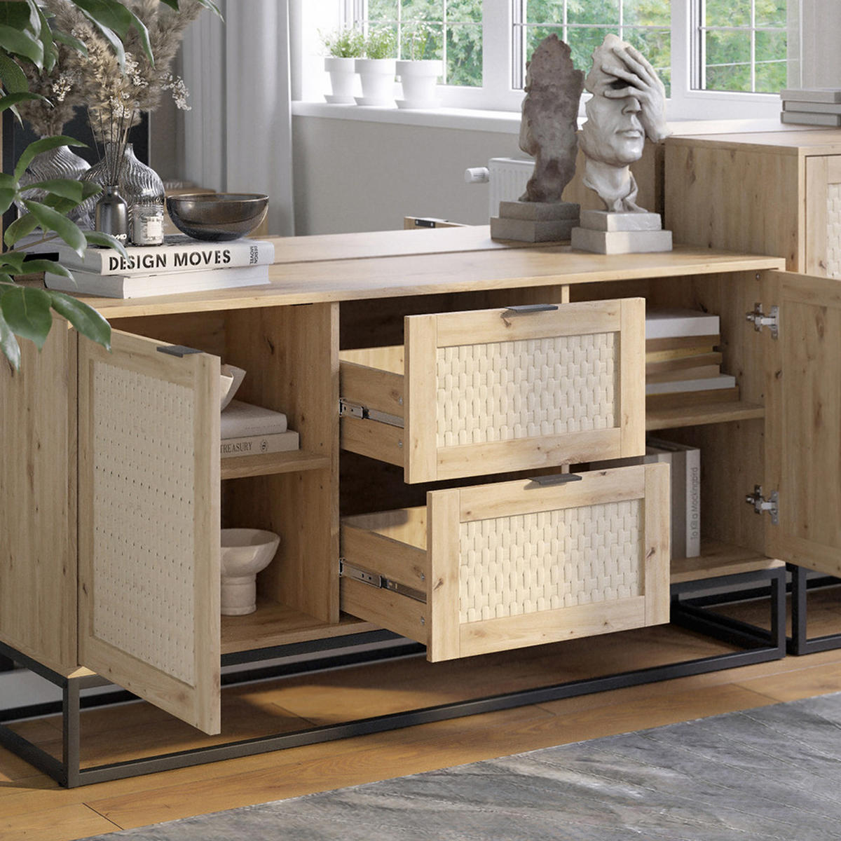 KOMMODE Natal Braun 140 x 72.5 cm mit 2 Türen und 2 Schubladen - Braun, Holzwerkstoff (40/72.5/140cm) - Vicco