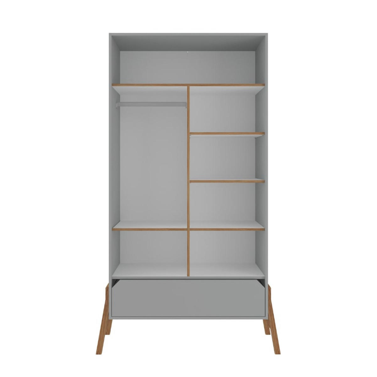 SKŘÍŇ 2DVEŘOVÁ Grey - šedá, kompozitní dřevo (117/199/50cm) - Petits-meubles