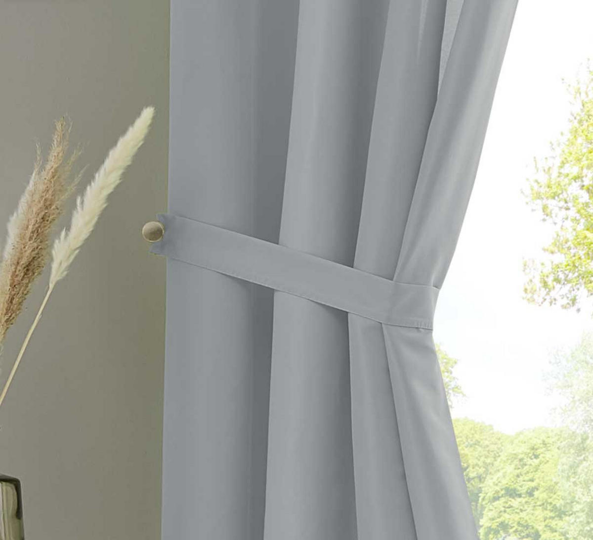 VORHANG BERLIN HxB 145x140cm Grau - Grau, Textil (140/145cm) - Gardinenbox