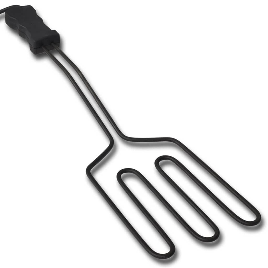 GRILLANZÜNDER Elektrischer 1500W, Edelstahl mit schwarzem hitzebeständigem Griff, Ein-/Aus-Schalter, große Zündfläche, raucharm - Schwarz, Metall (16/4/59cm) - vidaXL