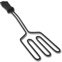 GRILLANZÜNDER Elektrischer 1500W, Edelstahl mit schwarzem hitzebeständigem Griff, Ein-/Aus-Schalter, große Zündfläche, raucharm - Schwarz, Metall (16/4/59cm) - vidaXL