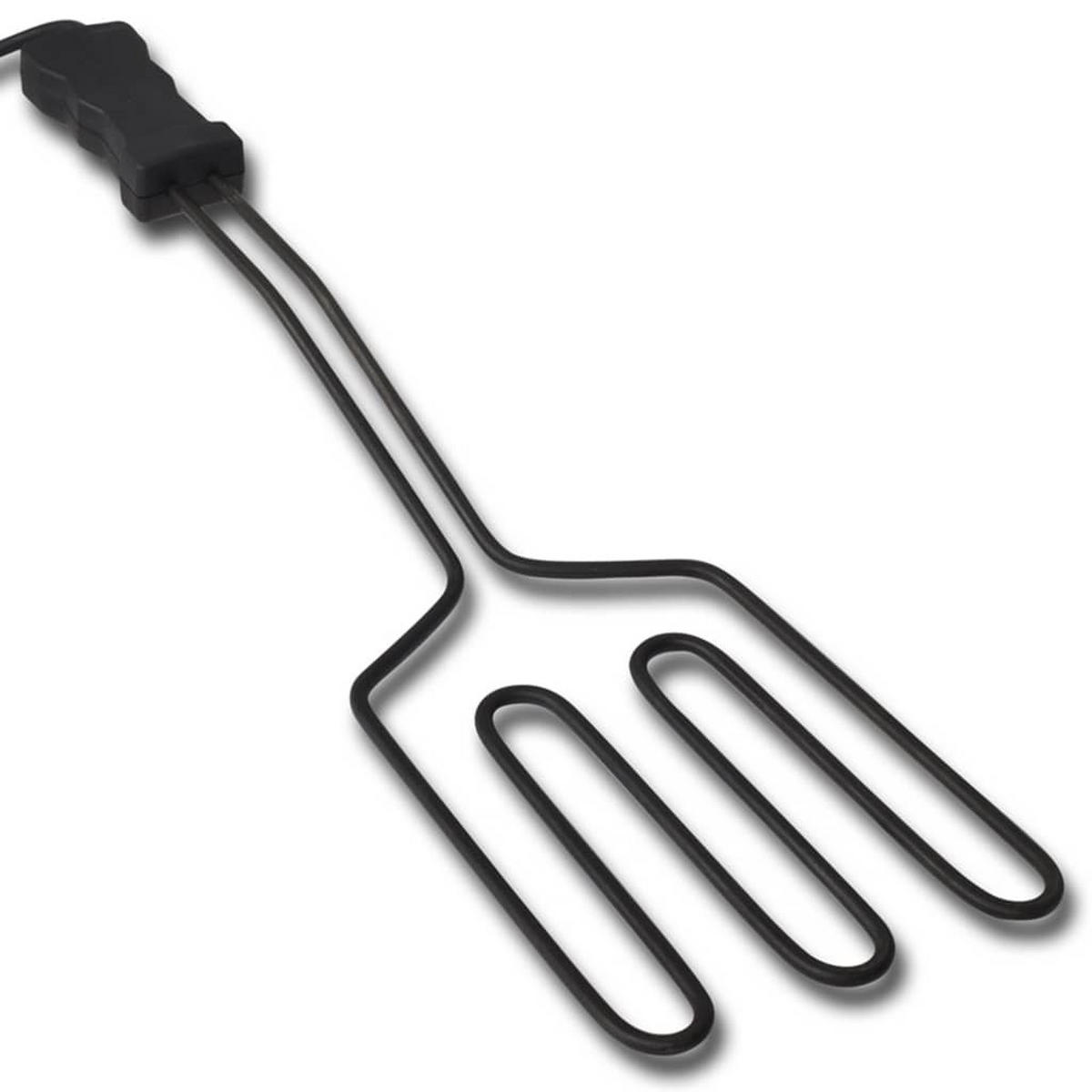 GRILLANZÜNDER Elektrischer 1500W, Edelstahl mit schwarzem hitzebeständigem Griff, Ein-/Aus-Schalter, große Zündfläche, raucharm - Schwarz, Metall (16/4/59cm) - vidaXL