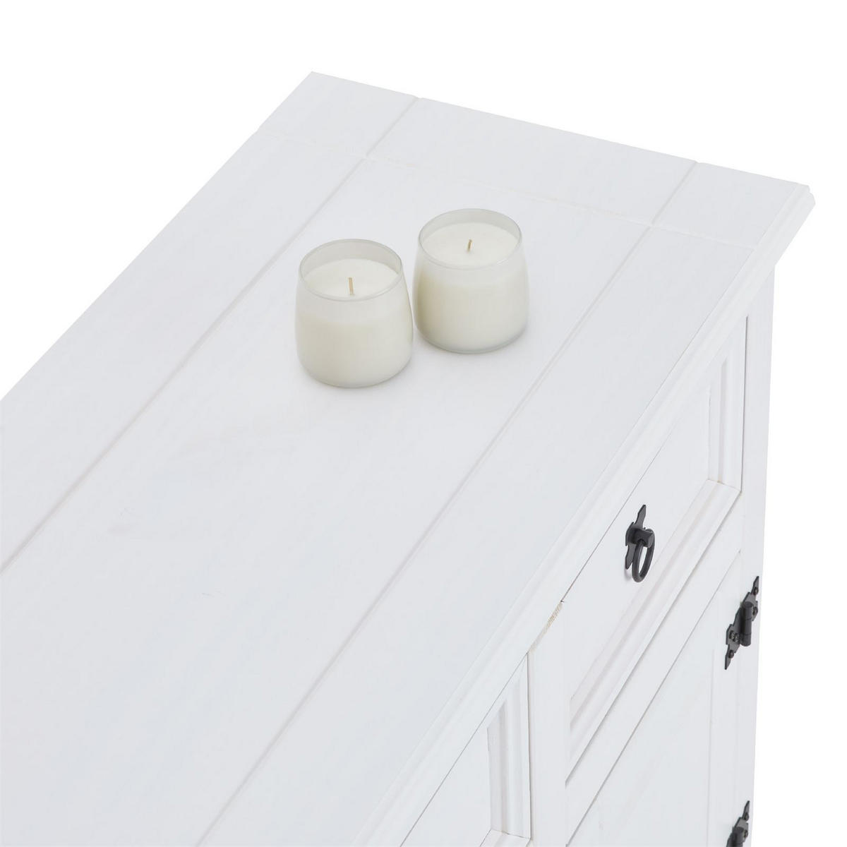 SIDEBOARD RURAL - Weiß, Holz (124/76/40cm) - CARO-Möbel