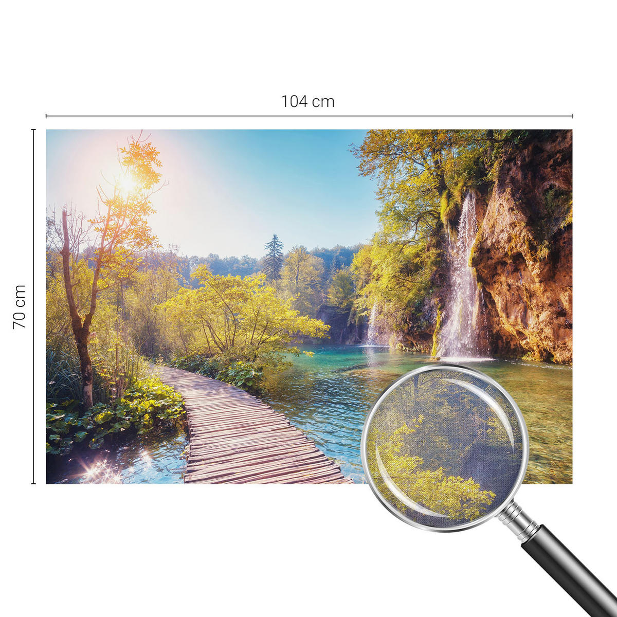 FOTOTAPETE 104x70 cm - Naturlandschaft - Grün, Textil (104/70cm) - Wallfluent