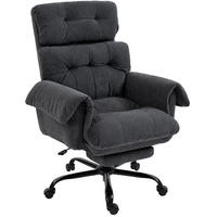 BÜROSTUHL in Dunkelgrau 77x80x116 cm mit verstellbarer Rückenlehne und Fußstütze - Dunkelgrau, Metall (80/116/77cm) - IVMEU