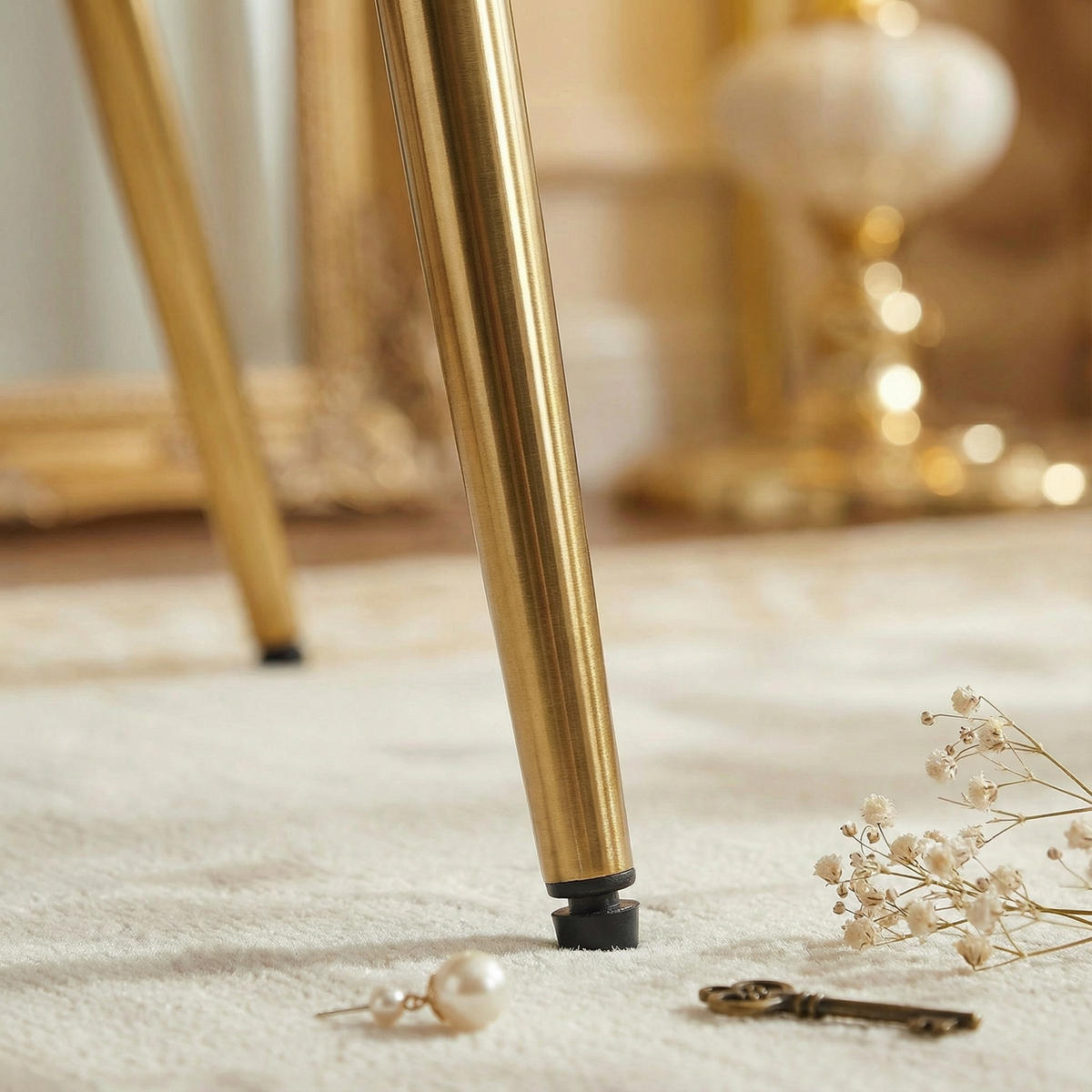 COCKTAILSESSEL AURUM 63/55/78 cm, Grau - Goldfarben/Grau, Textil/Metall (63/78/55cm) - Idohome