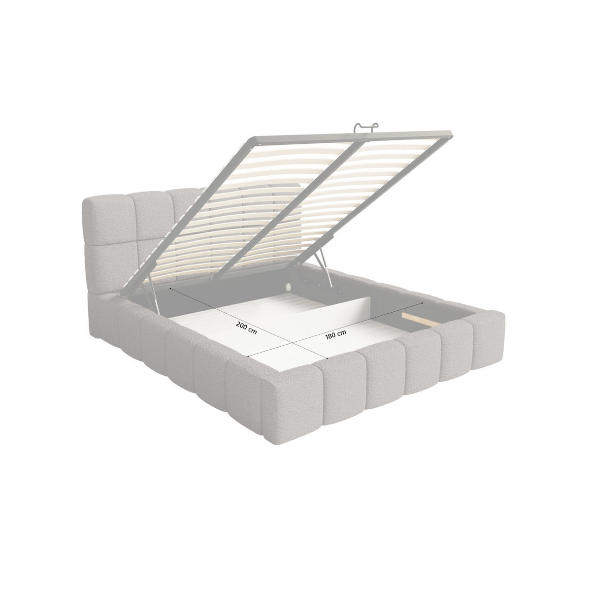 POLSTERBETT Lund 180x200 cm, Braun - Braun, Textil (180/200cm) - Fedve