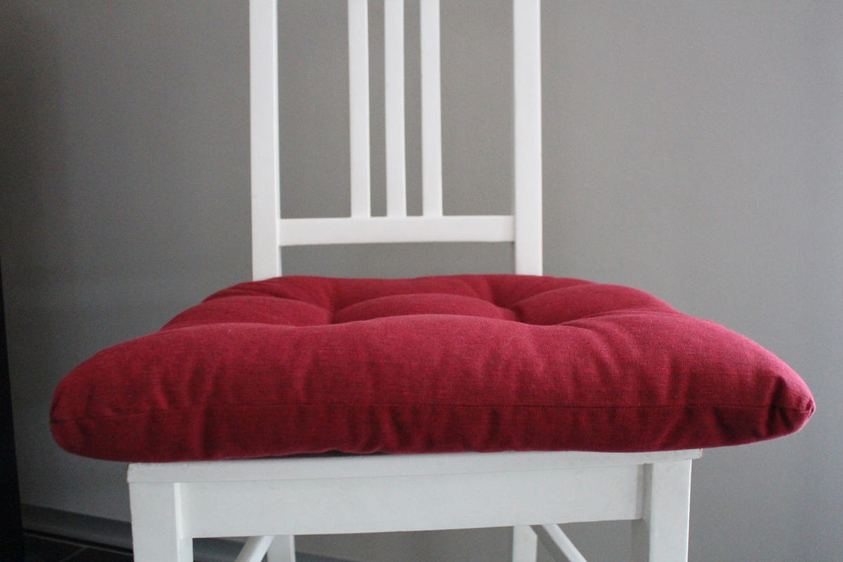 STUHLKISSEN mit Schleifenband 4er Set - Rot, Textil (46/42/7cm) - Bonvionn