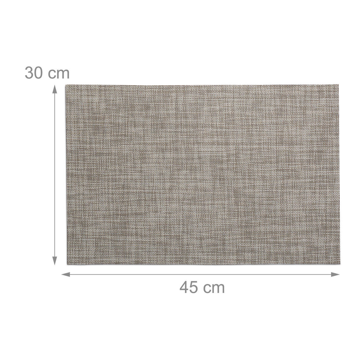 6TLG.TISCHSET - Braun, Kunststoff/Textil (30/45/0.1cm) - Relaxdays