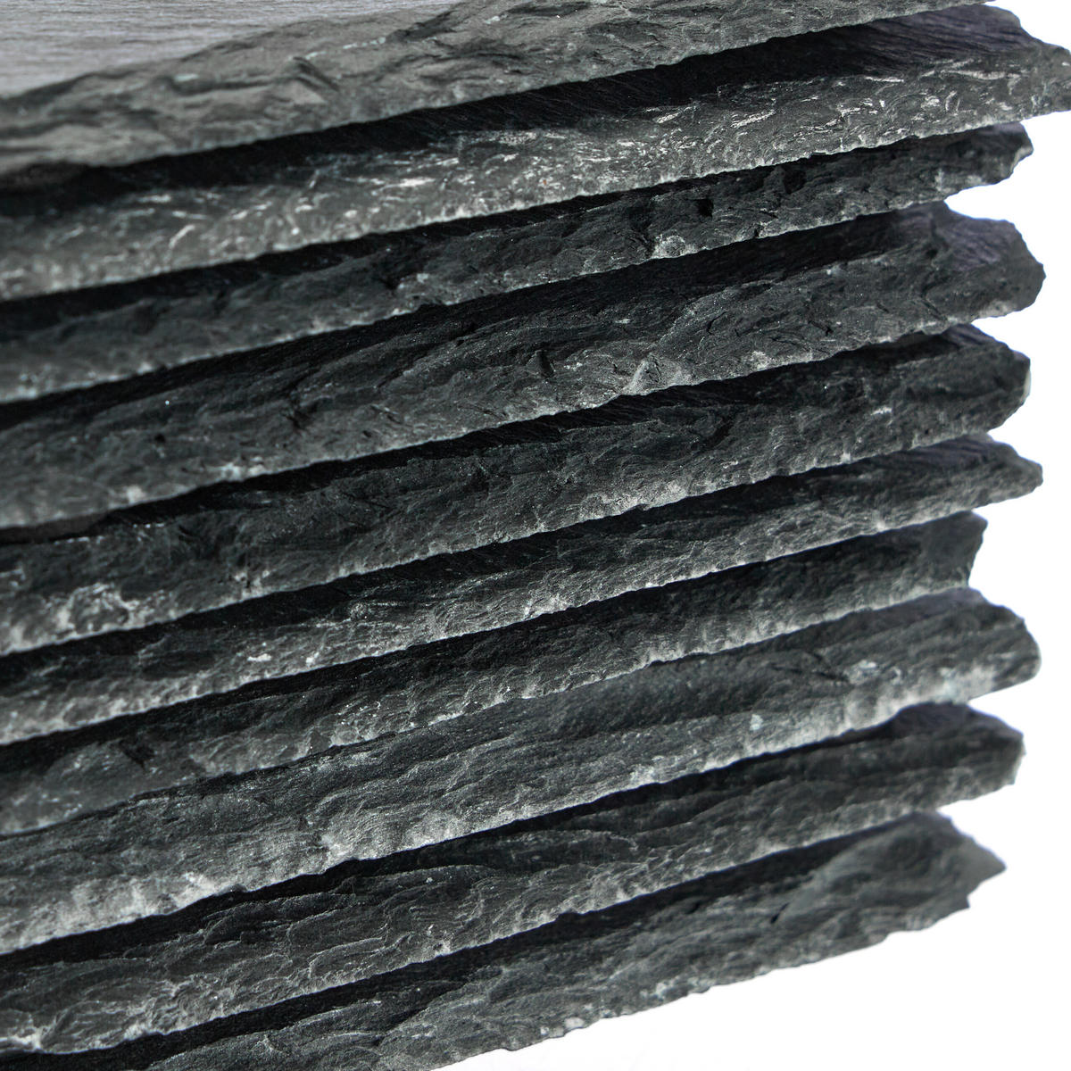 10XPODLOŽKY z bridlice - antracitová, textil/kameň (10/10cm) - Relaxdays