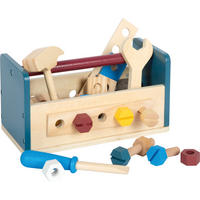 WERKZEUGKASTEN 2 IN 1 WORKSHOP - Blau, Holz (12/13/24.5cm) - small foot