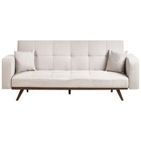 SCHLAFSOFA 3-Sitzer Hellbeige Hjulby - Beige, Textil (220/90/82cm) - Beliani