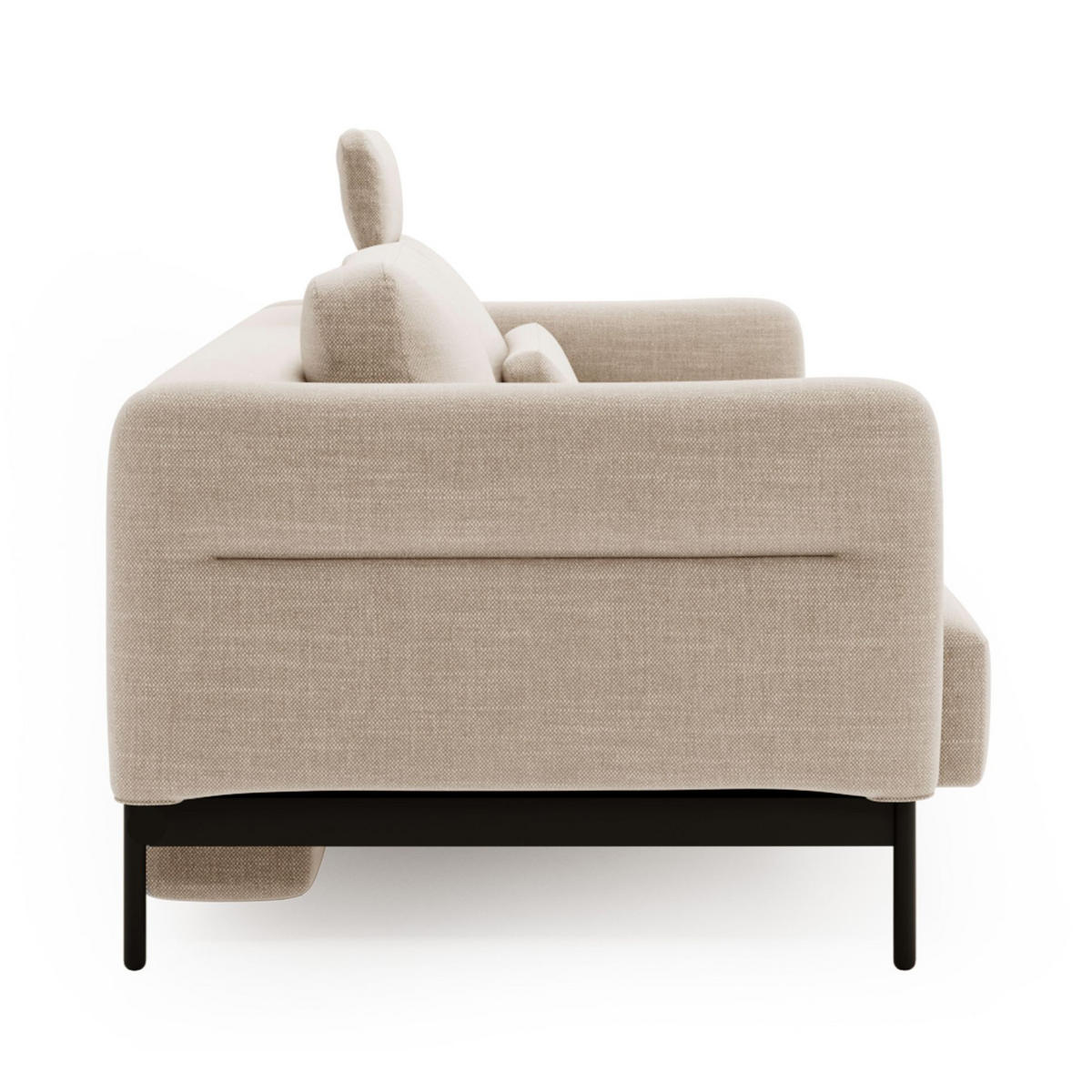 3-SITZER-SOFA Solianero Beige 223 cm - Beige/Schwarz, Textil/Metall (223/95/96cm) - Selsey