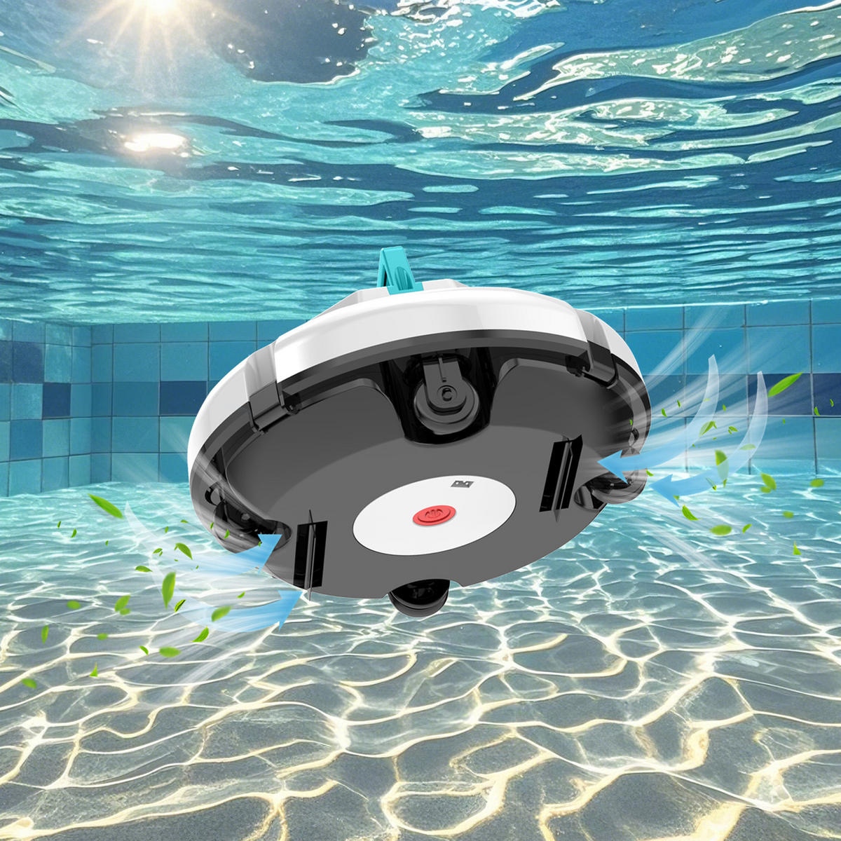 POOLROBOTER, Geeignet Für Flächen Unter 100 m² (EU-Stecker) - Weiß, Kunststoff (33/16/33cm) - Authentics