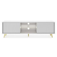 TV-ELEMENT Rikke Eiche / Grau 135/43/32 cm - Goldfarben/Weiß, Holzwerkstoff/Metall (135/43/31.6cm) - Selsey
