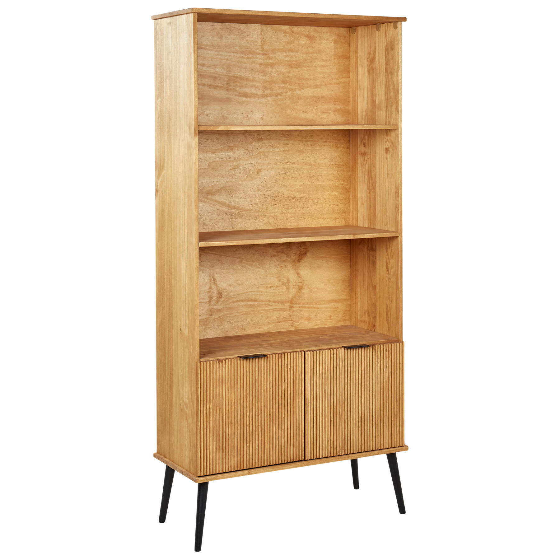 BOKHYLLA furu 190 cm brun Timmins - Ljusbrun, Trä (90/190/39cm) - Beliani