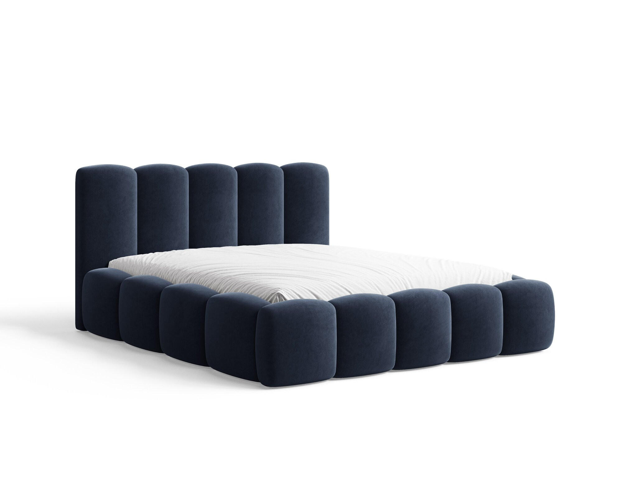 POLSTERBETT - Bett 18 - 140x200 - Dunkelblau (Riviera 81) - Dunkelblau, Holzwerkstoff (140/200cm) - Möblo