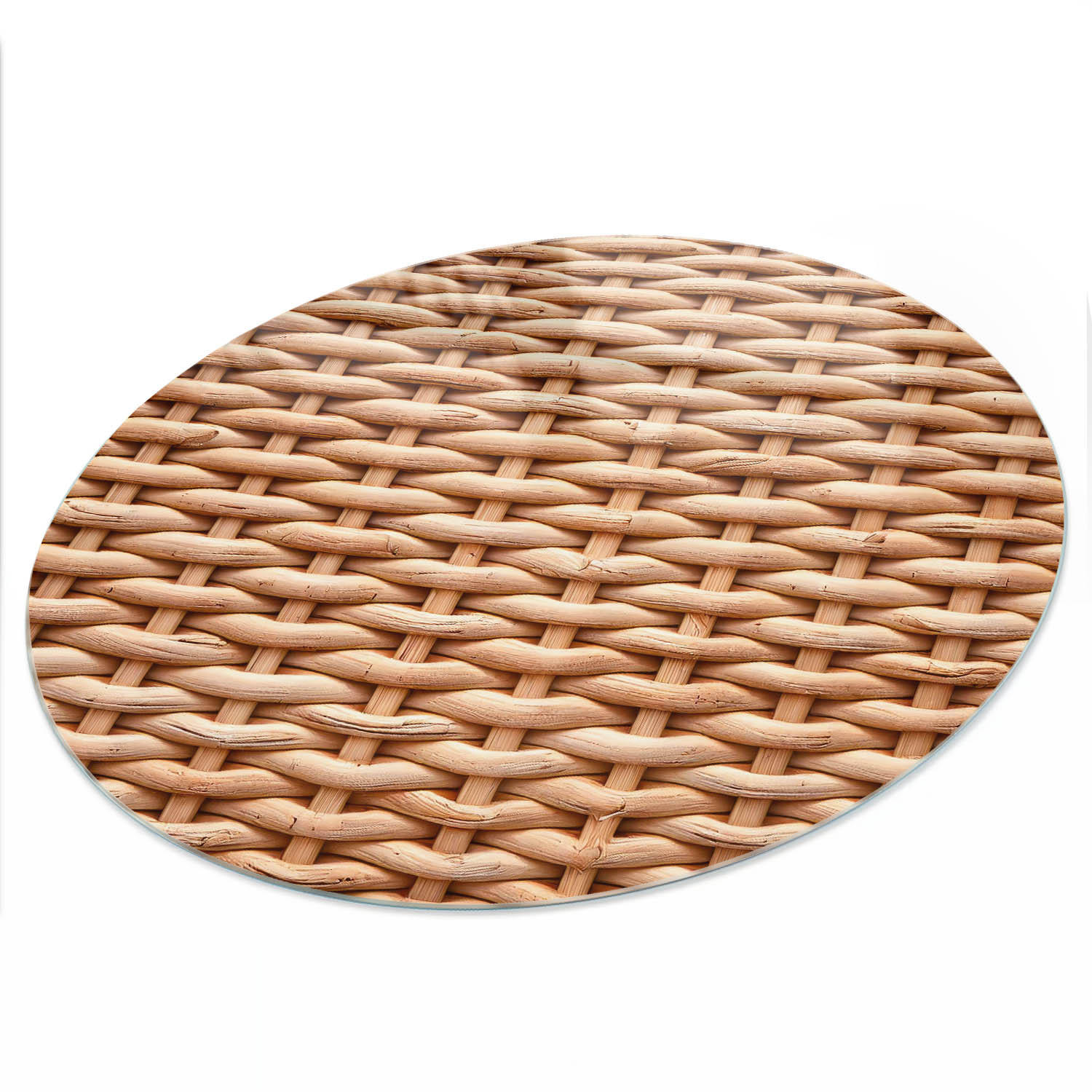 TISCHPLATTE fi50 cm – Geflochtene Textur - Braun, Glas (50/50/0.4cm) - Wallfluent