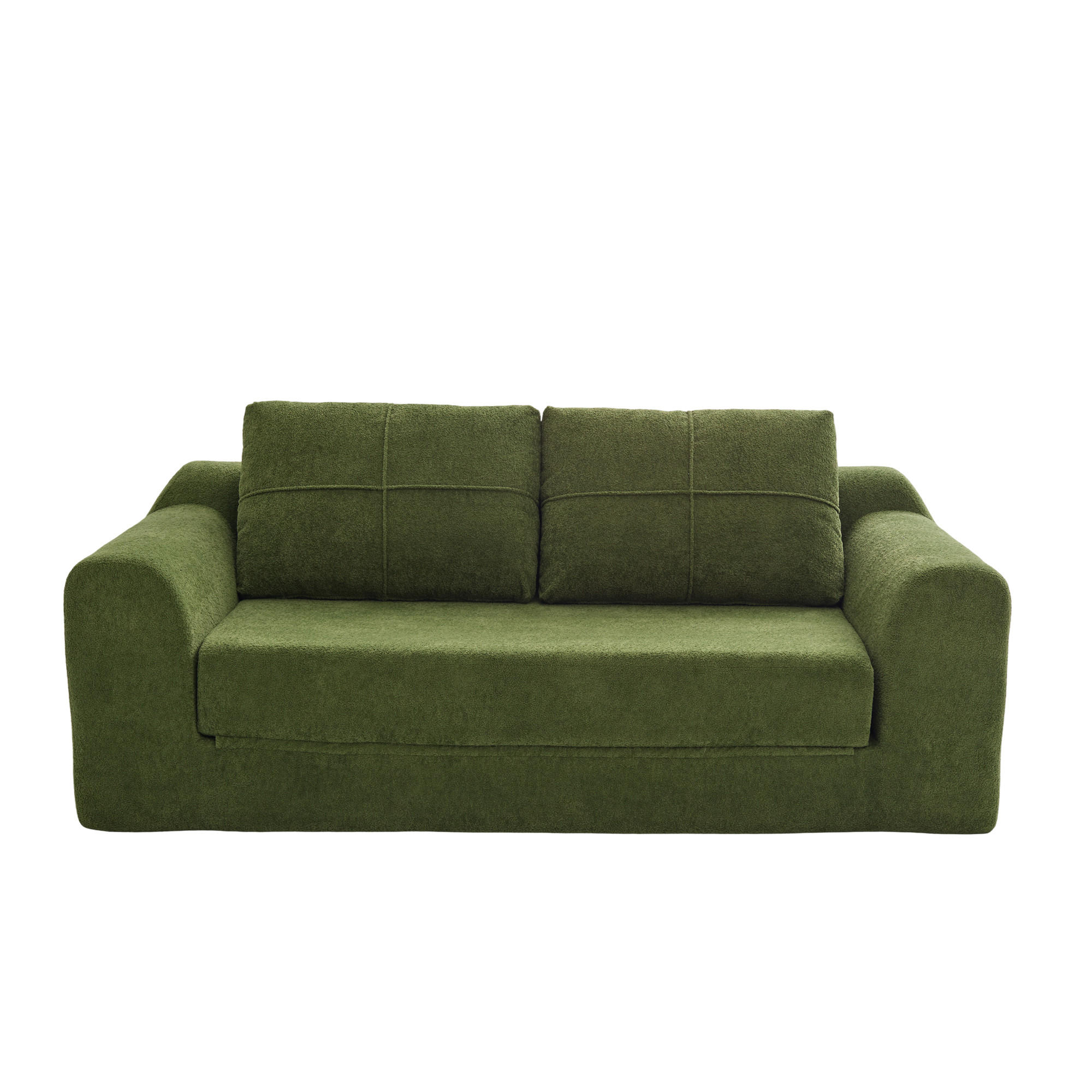 2-SITZER SCHLAFSOFA Samt Grün klappbar - Olivgrün, Textil (179/61.5/95cm) - WISHDOR