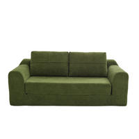 2-SITZER SCHLAFSOFA Samt Grün klappbar - Olivgrün, Textil (179/61.5/95cm) - WISHDOR