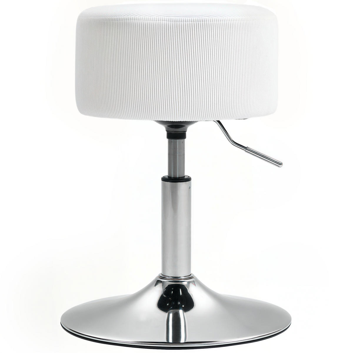 BARHOCKER, Gepolstert Barstuhl mit Metallgestell, Cordoptik, Höhenverstellbar - Weiß, Kunststoff (38/66/38cm) - HOMCOM