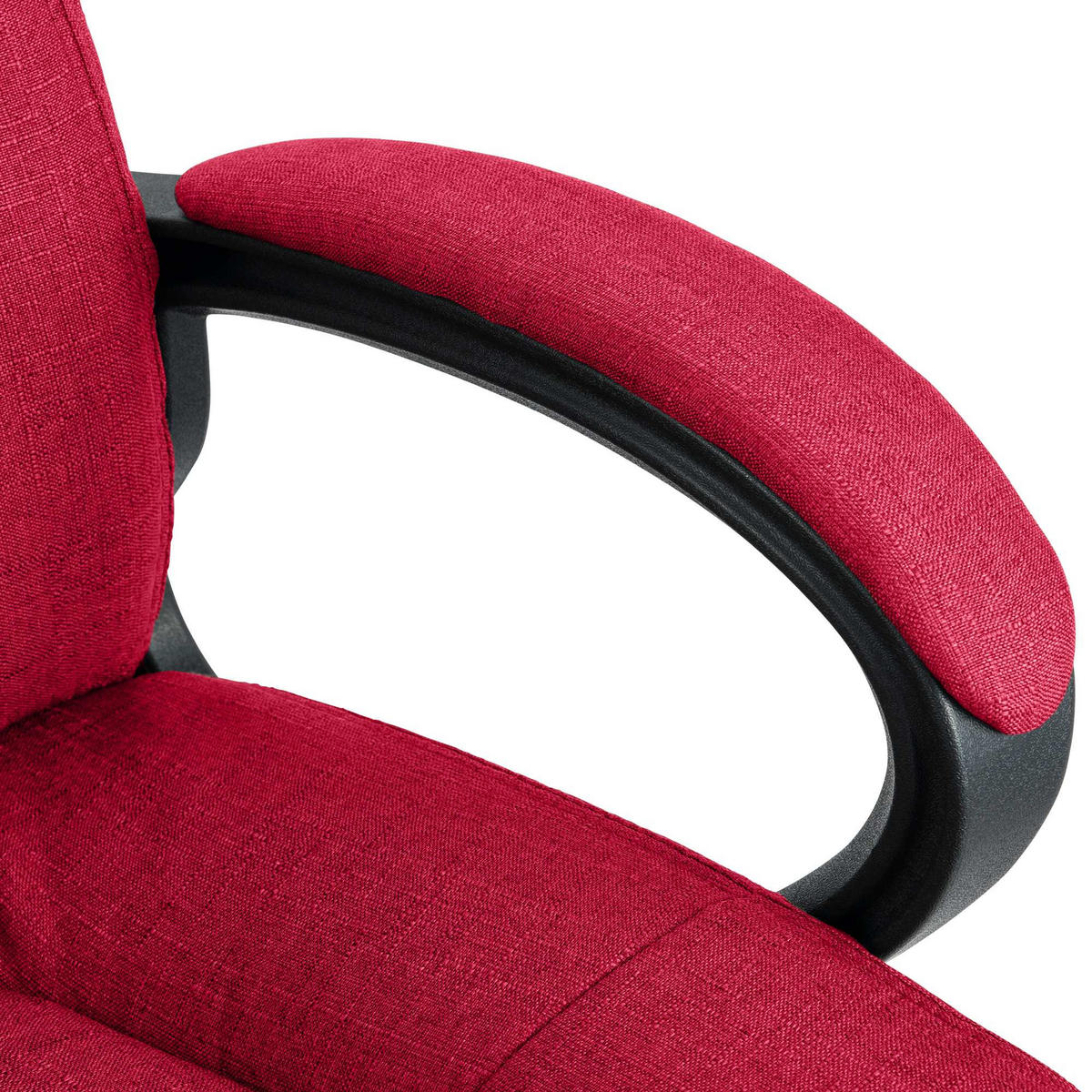DREHSTUHL Stoff Rot - Rot/Schwarz, Kunststoff/Textil (66/106/70cm) - CLP