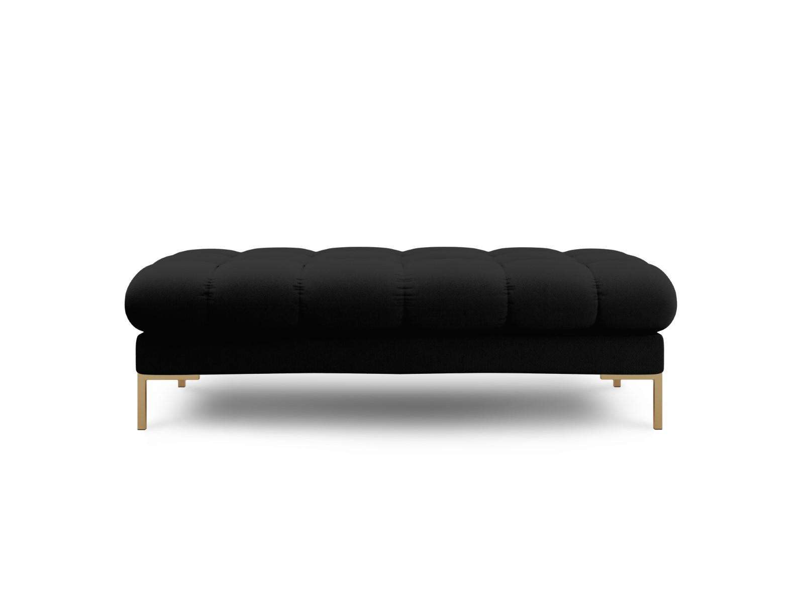 BANK Mamaia aus strukturiertem Stoff schwarz 2 Sitzplätze - Schwarz, Textil (133/41/62cm) - Micadoni