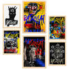 POSTER Set Mit 6 Ikonische Basquiat Graffiti Pop Art A3 & A4 Rahmen Aus Hellem Holz - Beige, Papier (29/3cm) - Nacnic