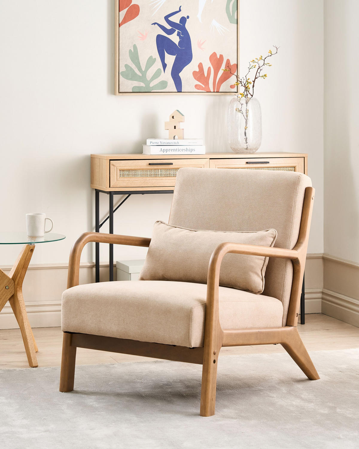 SESSEL Beige Skovde - Hellbraun/Beige, Textil (65/78/80cm) - Beliani