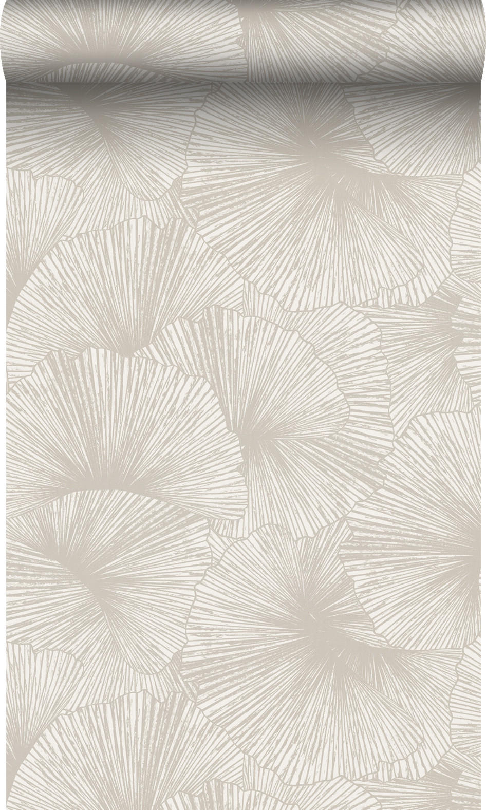 TAPETE 3D Muster Blätter 53 cm x 10.05 m - Grau, Papier (53/1000cm) - Origin Wallcoverings