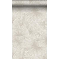 TAPETE 3D Muster Blätter 53 cm x 10.05 m - Grau, Papier (53/1000cm) - Origin Wallcoverings
