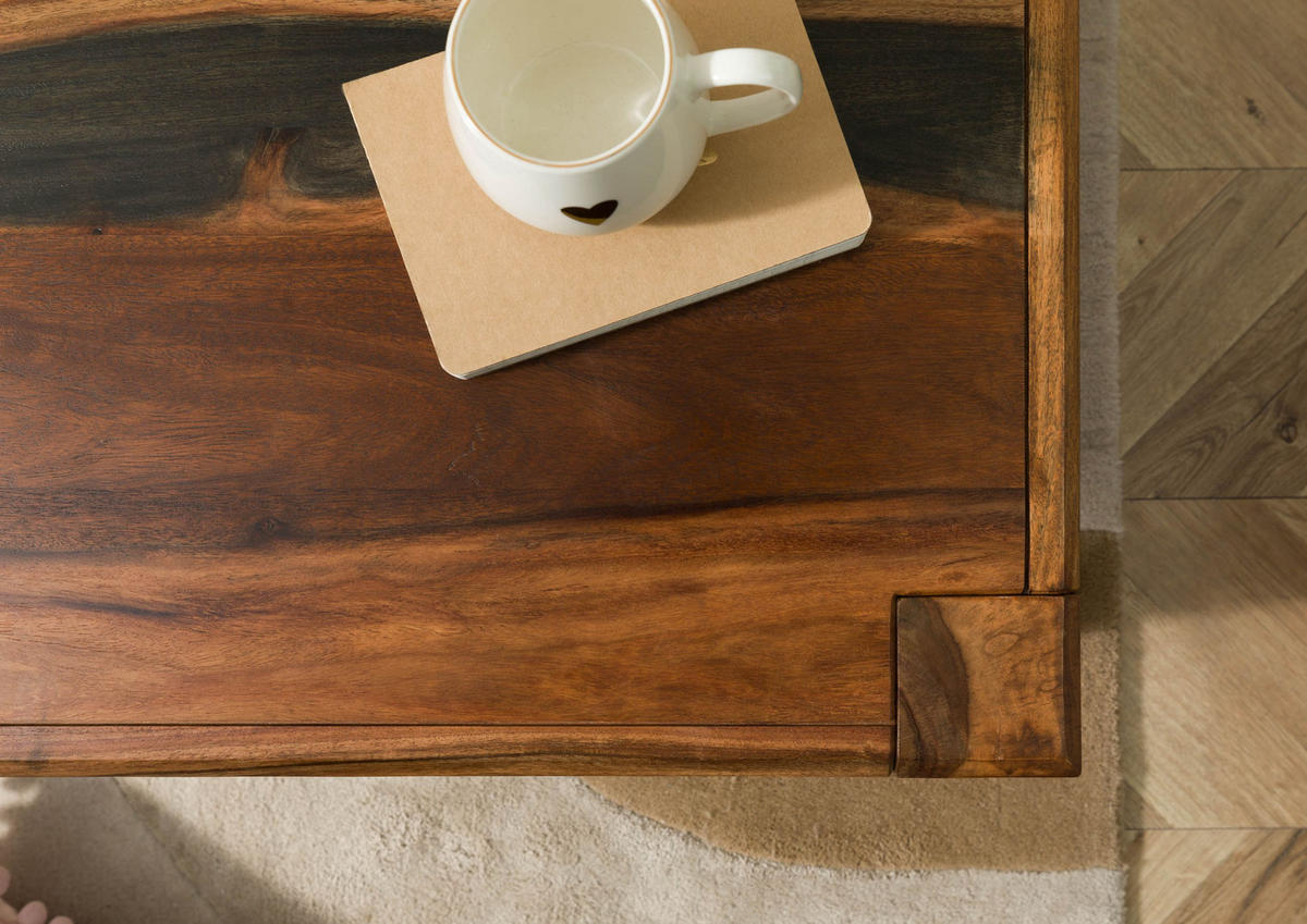 COUCHTISCH Sheesham 120x60x40 dunkelbraun lackiert ANCONA #203 - Dunkelbraun, Holz (120/60/40cm) - Massivmoebel24