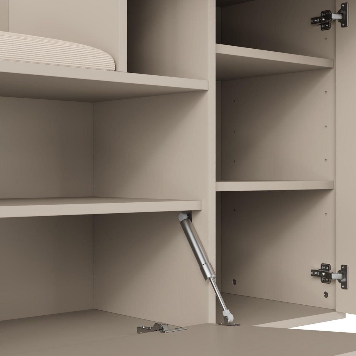 SCHUHSCHRANK aus MDF 110x185,5x37cm in Beige mit Spiegel - Beige, Holzwerkstoff (110/185.5/37cm) - Modfu