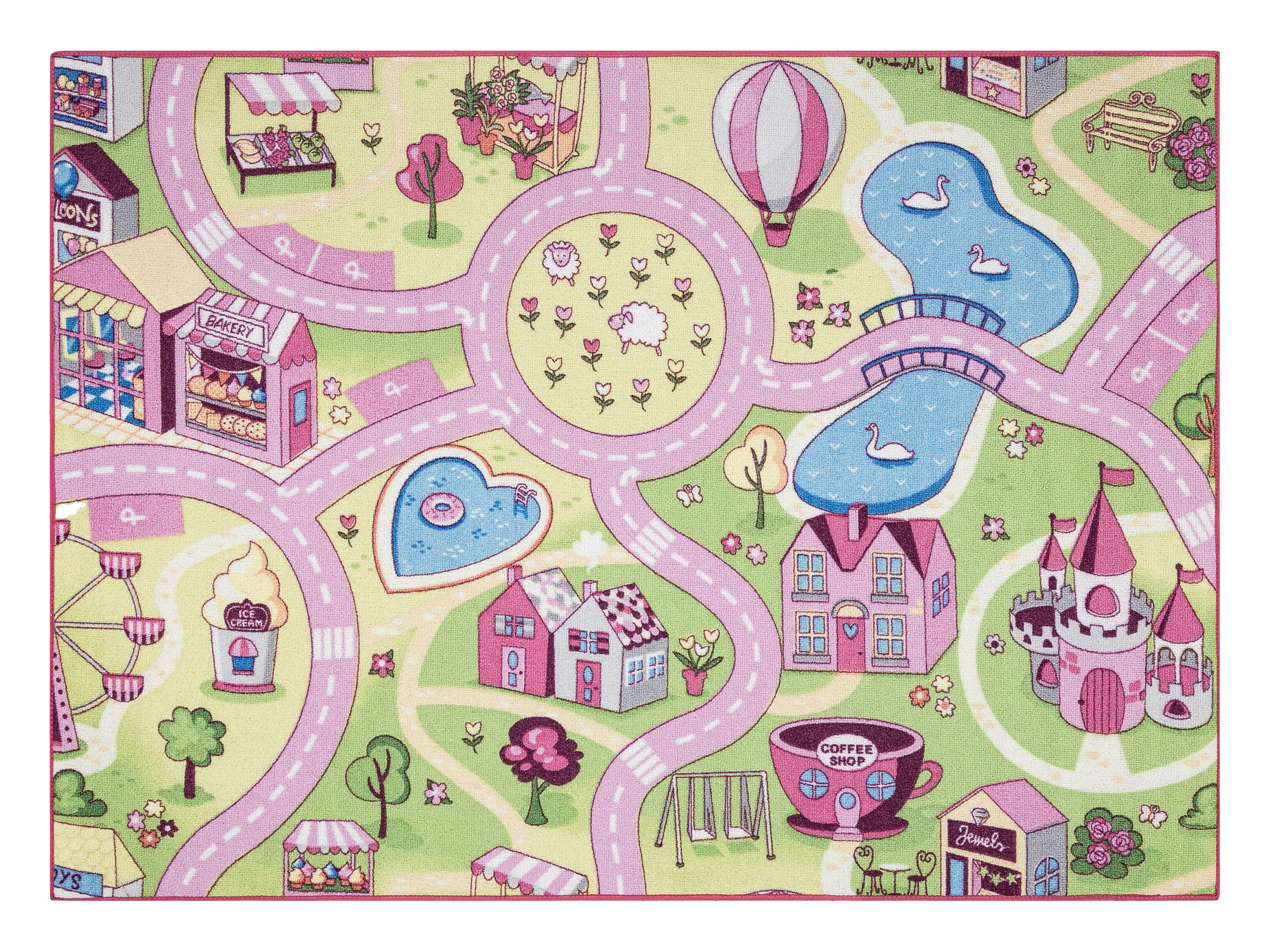 TEPPICH Rebel Roads 140/200 cm - Pink, Textil (140/200cm) - rugsX
