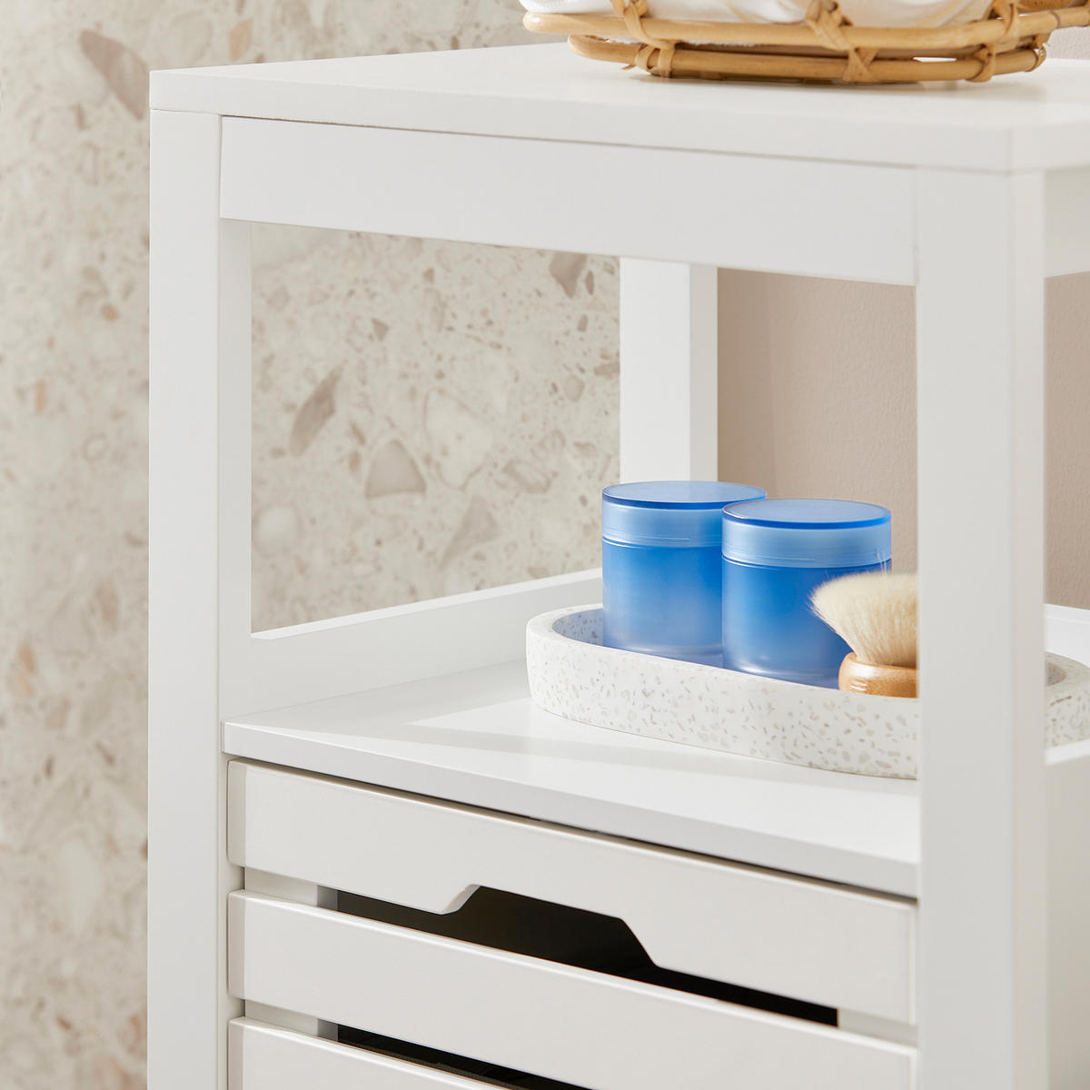 WÄSCHESCHRANK Weiß - Weiß, Holzwerkstoff (42/90/30cm) - SoBuy