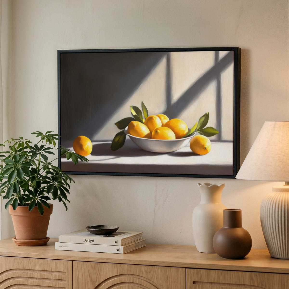 LEINWAND Bilder mit Rahmen - Zitronen - Stilleben - Gelb - 60x40 - Gelb, Textil (60/40cm) - MuchoWow