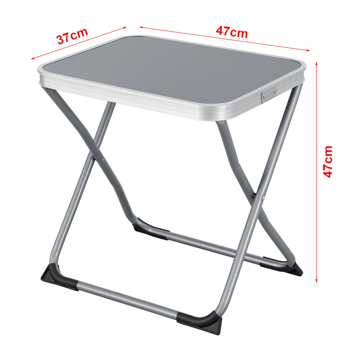 KLAPPHOCKER Barete - Grau, Textil/Metall (47/47/37cm) - [en.casa]