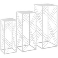 PFLANZENSTÄNDER 3er Set Metall Weiß - Weiß, Metall (70cm) - Outsunny