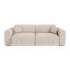 SCHLAFSOFA GERADE Geprägter Samt Creme 240cm - Creme, Textil (240/73/97cm) - Sia Home